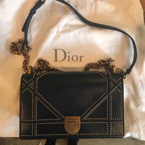 Dior Diorama Crossbody - Indigo Studded Lambskin - Picture 5 of 8
